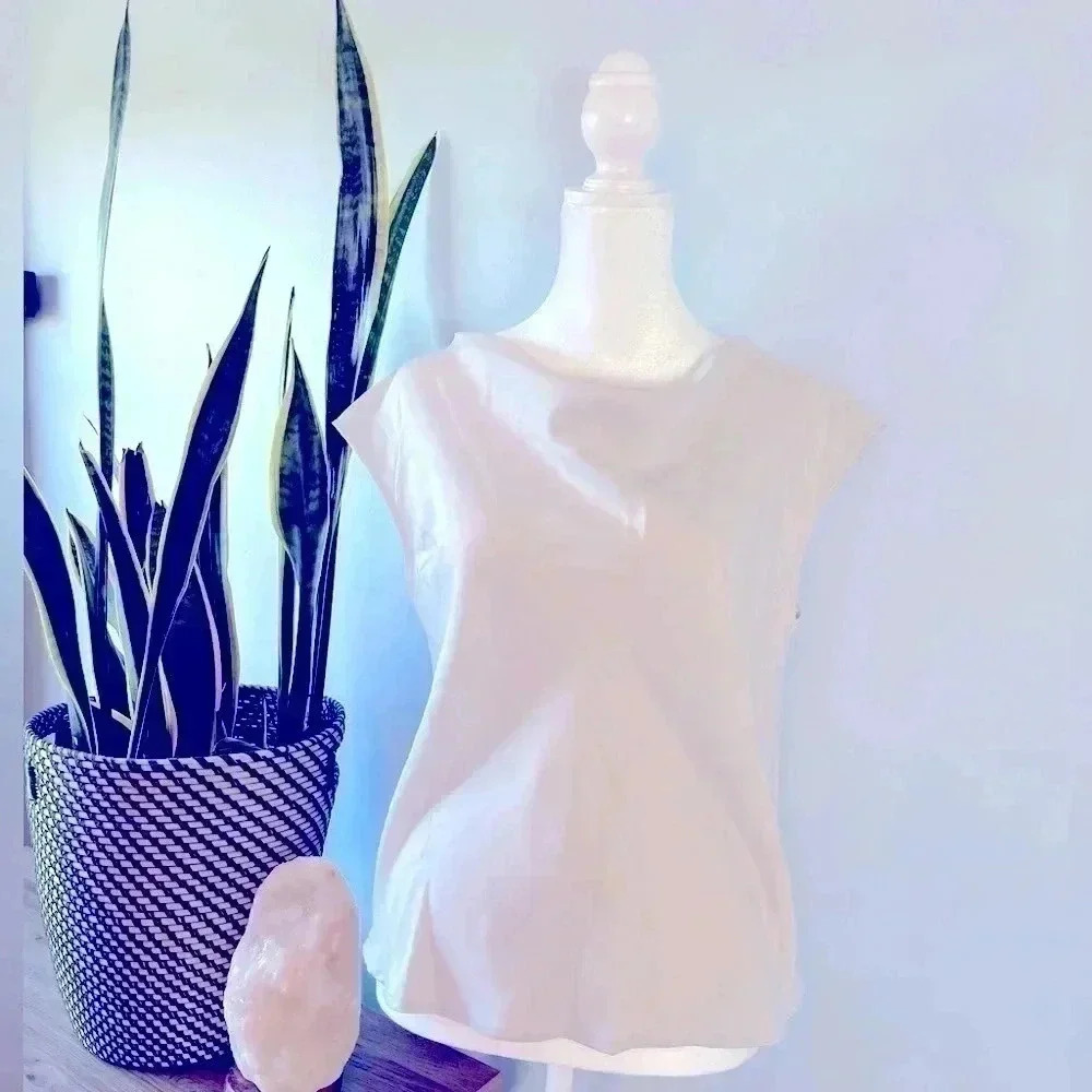 NWT Banana Republic Silver Sleeveless Blouse